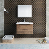 Fresca Tuscany 32" Rosewood Wall Hung Modern Bathroom Vanity FVN9032RW