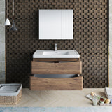 Fresca Tuscany 36" Rosewood Wall Hung Modern Bathroom Vanity FVN9036RW