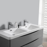 Fresca Tuscany 48" Glossy Gray Wall Hung Double Modern Bathroom Vanity FVN9048GRG-D
