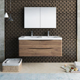 Fresca Tuscany 48" Rosewood Wall Hung Double Modern Bathroom Vanity FVN9048RW-D