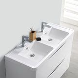 Fresca Tuscany 48" Glossy White Wall Hung Double Modern Bathroom Vanity FVN9048WH-D