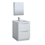 Fresca Tuscany 24" Glossy White Free Standing Modern Bathroom Vanity FVN9124WH