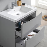 Fresca Tuscany 32" Glossy Gray Free Standing Modern Bathroom Vanity FVN9132GRG