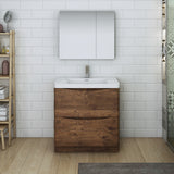 Fresca Tuscany 32" Rosewood Free Standing Modern Bathroom Vanity FVN9132RW