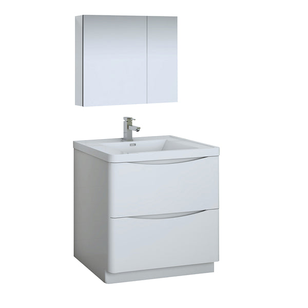 Fresca Tuscany 32" Glossy White Free Standing Modern Bathroom Vanity FVN9132WH