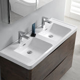 Fresca Tuscany 48" Rosewood Free Standing Double Sink Modern Bathroom Vanity FVN9148RW-D
