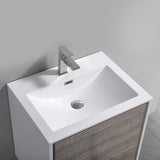 Fresca Catania 24" Glossy Ash Gray Wall Hung Modern Bathroom Vanity FVN9224HA