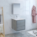Fresca Catania 24" Ocean Gray Wall Hung Modern Bathroom Vanity FVN9224OG