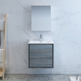 Fresca Catania 24" Ocean Gray Wall Hung Modern Bathroom Vanity FVN9224OG