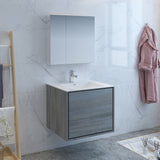 Fresca Catania 30" Ocean Gray Wall Hung Modern Bathroom Vanity FVN9230OG