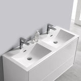 Fresca Catania 48" Glossy White Wall Hung Double Modern Bathroom Vanity FVN9248WH-D