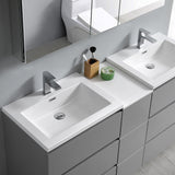 Fresca Lazzaro 60" Gray Free Standing Double Sink Modern Bathroom Vanity FVN93-241224GR-D