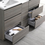 Fresca Lazzaro 60" Gray Wood Double Sink Modern Bathroom Vanity FVN93-241224MGO-D