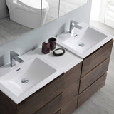 Fresca Lazzaro 60" Rosewood Free Standing Double Sink Modern Bathroom Vanity FVN93-241224RW-D