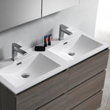 Fresca Lazzaro 48" Gray Wood Free Standing Double Sink Modern Bathroom Vanity FVN93-2424MGO-D