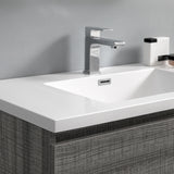 Fresca Lazzaro 60" Glossy Ash Gray Double Sink Modern Bathroom Vanity FVN93-3030HA-D