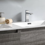 Fresca Lazzaro 60" Glossy Ash Gray Double Sink Modern Bathroom Vanity FVN93-3030HA-D