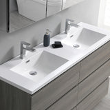 Fresca Lazzaro 60" Gray Wood Double Sink Modern Bathroom Vanity FVN93-3030MGO-D