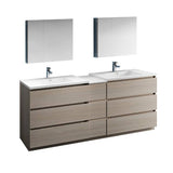 Fresca Lazzaro 84" Gray Wood Free Standing Double Sink Modern Bathroom Vanity FVN93-361236MGO-D