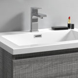 Fresca Lazzaro 24" Glossy Ash Gray Free Standing Modern Bathroom Vanity FVN9324HA