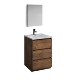 Fresca Lazzaro 24" Rosewood Free Standing Modern Bathroom Vanity FVN9324RW