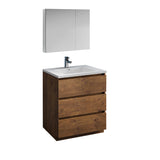 Fresca Lazzaro 30" Rosewood Free Standing Modern Bathroom Vanity FVN9330RW