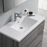 Fresca Lazzaro 36" Glossy Ash Gray Modern Bathroom Vanity FVN9336HA