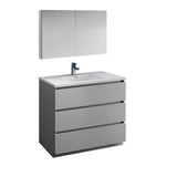 Fresca Lazzaro 42" Gray Free Standing Modern Bathroom Vanity FVN9342GR