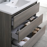 Fresca Lazzaro 42" Gray Wood Free Standing Modern Bathroom Vanity FVN9342MGO