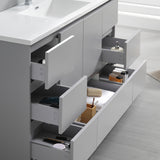 Fresca Lazzaro 60" Gray Free Standing Single Sink Modern Bathroom Vanity FVN9360GR-S
