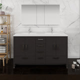 Fresca Imperia 60" Dark Gray Oak Free Standing Double Sink Modern Bathroom Vanity FVN9460DGO-D