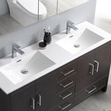 Fresca Imperia 60" Dark Gray Oak Free Standing Double Sink Modern Bathroom Vanity FVN9460DGO-D