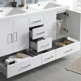 Fresca Imperia 60" Glossy White Free Standing Double Sink Modern Bathroom Vanity FVN9460WH-D