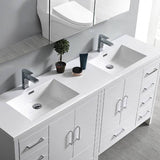 Fresca Imperia 72 inch Glossy White Free Standing Double Sink Modern Bathroom Vanity FVN9472WH