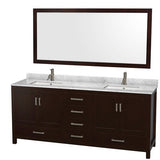 Wyndham Collection Sheffield 80" Double Bathroom Vanity Set with Mirror WCS141480DESCMUNSM70