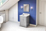 Jeffrey Alexander Addington Contemporary 24" Grey Single Sink Vanity w/ Calacatta Vienna Quartz Top | VKITADD24GRCQR