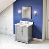 Jeffrey Alexander Addington Contemporary 30" Grey Single Sink Vanity w/ Calacatta Vienna Quartz Top | VKITADD30GRCQR
