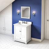 Jeffrey Alexander Addington Contemporary 30" White Single Sink Vanity w/ Calacatta Vienna Quartz Top | VKITADD30WHCQR