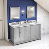 Jeffrey Alexander Addington Contemporary 60" Grey Double Sink Vanity VKITADD60GRWCR
