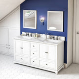 Jeffrey Alexander Addington Contemporary 60" White Double Sink Vanity w/ Quartz Top | VKITADD60WHCQR