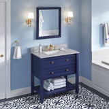 Jeffrey Alexander Adler Transitional 36" Hale Blue Single Sink Vanity VKITADL36BLWCR