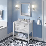 Jeffrey Alexander Adler Transitional 36" White Single Sink Vanity w/ Quartz Top | VKITADL36WHCQR