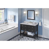 Jeffrey Alexander Adler Transitional 48" Black Single Sink Vanity w/ Carrara Marble Top | VKITADL48BKWCR