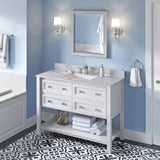Jeffrey Alexander Adler Transitional 48" White Single Sink Vanity w/ Quartz Top | VKITADL48WHCQR