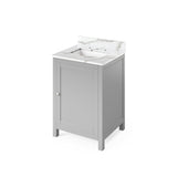 Jeffrey Alexander Astoria Transitional 24" Grey Single Sink Vanity w/ Quartz Top | VKITAST24GRCQR