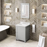 Jeffrey Alexander Astoria Transitional 24" Grey Single Sink Vanity w/ Quartz Top | VKITAST24GRCQR