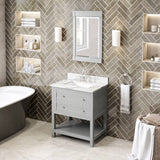 Jeffrey Alexander Astoria Transitional 30" Grey Single Sink Vanity w/ Quartz Top | VKITAST30GRCQR