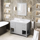 Jeffrey Alexander Astoria Transitional 48" Grey Single Sink Vanity w/ Carrara Marble Top | VKITAST48GRWCR