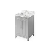 Jeffrey Alexander Cade Modern 24" Grey Single Sink Vanity w/ Calacatta Vienna Quartz Top | VKITCAD24GRCQR