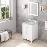 Jeffrey Alexander Cade Modern 24" White Single Sink Vanity VKITCAD24WHWCR